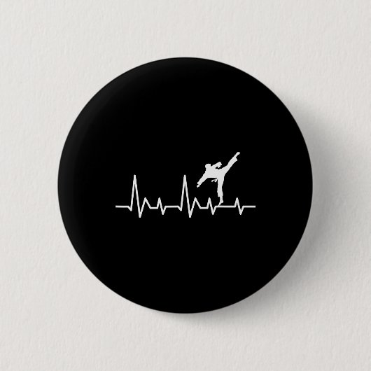 Karate Heartbeat - Martial Arts Coach Karateka Tae Button (Vorderseite)