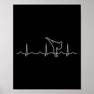 Karate Heartbeat Shirt Funny Niedlich Karateka Poster
