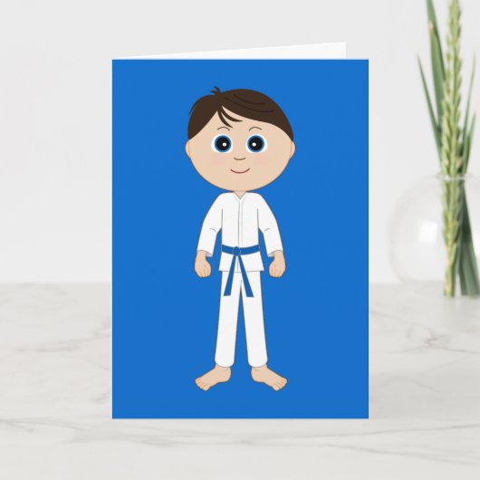 Karate Herzlichen Glückwunsch Blue Belt Karte (Vorderseite)