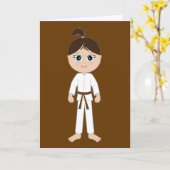 Karate Herzlichen Glückwunsch Brown Belt Girl Karte (Gelbe Blume)
