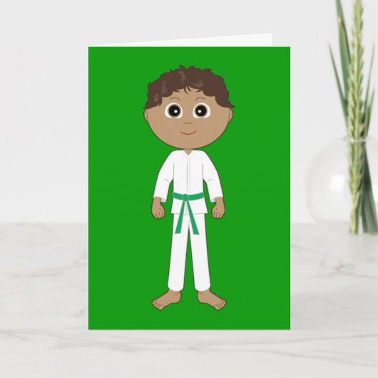 Karate Herzlichen Glückwunsch Green Belt Karte (Vorderseite)