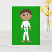Karate Herzlichen Glückwunsch Green Belt Karte (Gelbe Blume)
