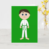 Karate Herzlichen Glückwunsch Green Belt Karte (Gelbe Blume)