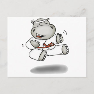 Karate Hippo Postkarte