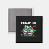 Karate Hop Funny Frog Martial Arts Magnet (Vorderseite/Rückseite)