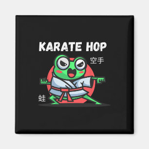 Karate Hop Funny Frog Martial Arts Magnet