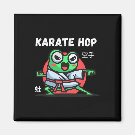 Karate Hop Funny Frog Martial Arts Magnet (Vorne)