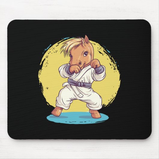Karate Horse Fighter Martial Arts Fun Mousepad (Vorne)