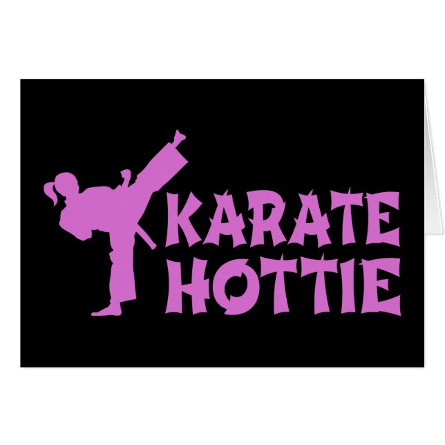 Karate Hottie - weibliches Kriegskünstlerrosa (Vorderseite (Horizontal))