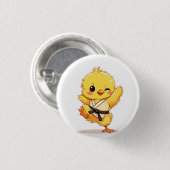 Karate-Huhn-Knopf Button (Vorne & Hinten)