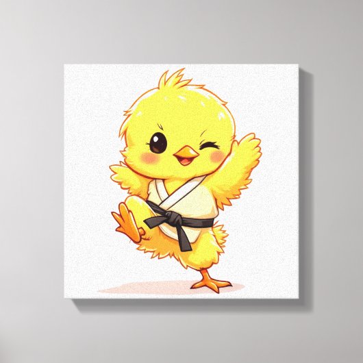 Karate-Huhn-Leinwand Leinwanddruck (Vorderseite)