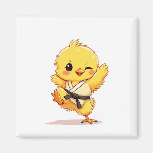 Karate-Huhn-Magnet Magnet (Vorne)