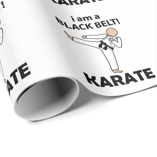 Karate I bin ein schwarzer Gürtel Karate Geschenkpapier (Rolleneckpunkt)