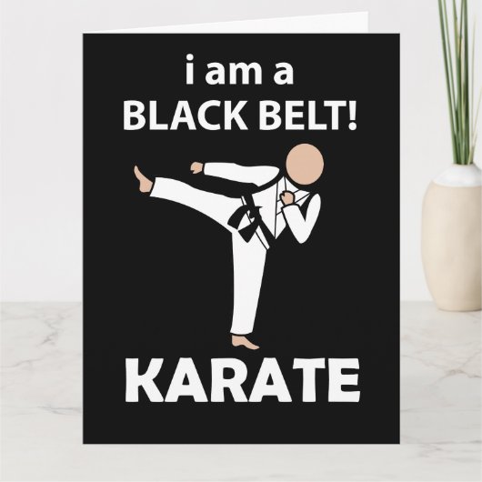 Karate I bin ein schwarzer Gürtel Karate Karte (Vorderseite)