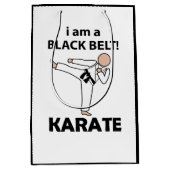 Karate I bin ein schwarzer Gürtel Karate Mittlere Geschenktüte (Vorderseite)