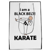 Karate I bin ein schwarzer Gürtel Karate Mittlere Geschenktüte (Rückseite)