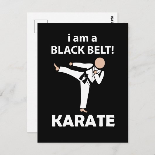 Karate I bin ein schwarzer Gürtel Karate Postkarte (Vorne/Hinten)
