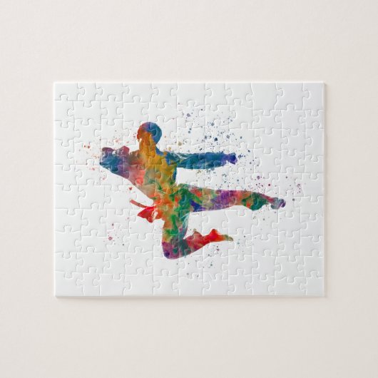 Karate in Aquarell Puzzle (Horizontal)