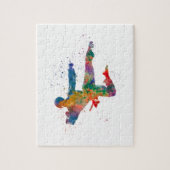 Karate in Aquarell Puzzle (Vertikal)