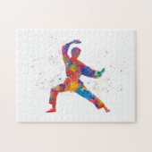 Karate in watercolor puzzle (Horizontal)