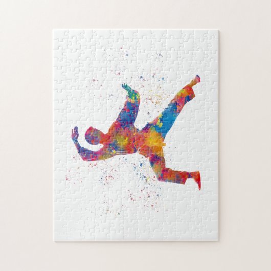 Karate in watercolor puzzle (Vertikal)