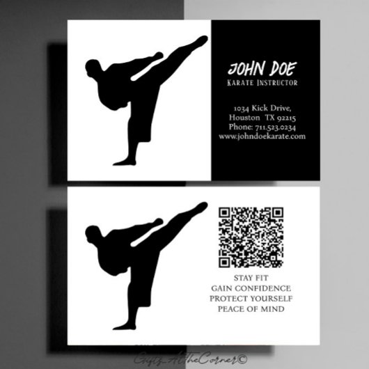 Karate Instructor Business Card Visitenkarte
