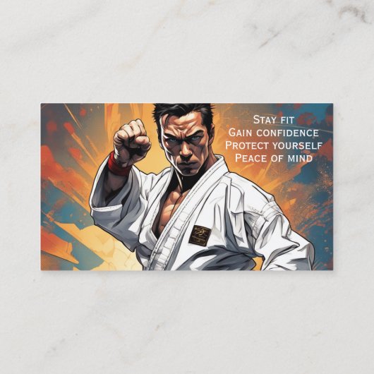 Karate Instructor Business Card Visitenkarte (Rückseite)