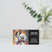 Karate Instructor Business Card Visitenkarte (Stehend Vorderseite)