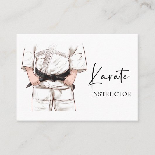 Karate Instructor Sensei Gi Business Card Visitenkarte (Vorderseite)