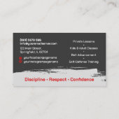 Karate-Instruktor - Kanji und Karateka Silhouette Visitenkarte (Rückseite)