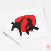 Karate Japan Ovaler Aufkleber (Umschlag)