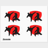 Karate Japan Ovaler Aufkleber (Blatt)