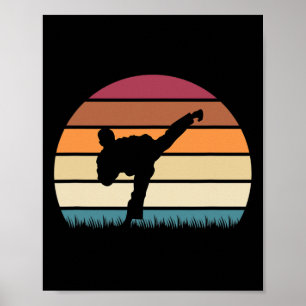 Karate Jujitsu Martial Arts Retro Boys Men Poster