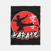Karate Jumping Side Kick Japanisch Fleecedecke (Vorderseite)