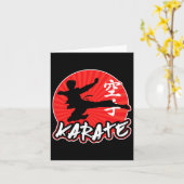 Karate Jumping Side Kick Japanisch Karte (Gelbe Blume)