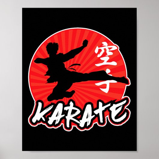 Karate Jumping Side Kick Japanisch Poster (Vorne)