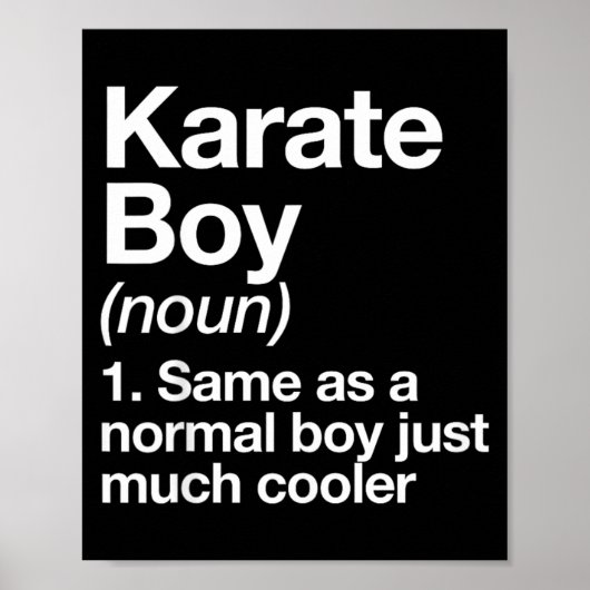 Karate-Junge Definition Lustige Kampfsportarten Poster (Vorne)