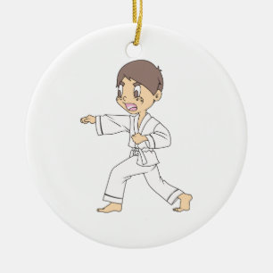 KARATE-JUNGE KERAMIKORNAMENT