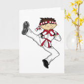 Karate-Jungen-Gruß-Karte Karte (Gelbe Blume)
