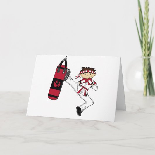 Karate-Jungen-Gruß-Karte Karte (Vorderseite)