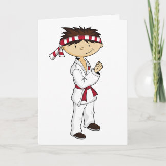 Karate-Jungen-Gruß-Karte Karte