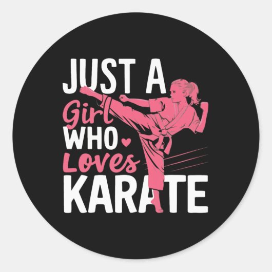 Karate Just A Girl Who Lieben Karate Martial Arts Runder Aufkleber