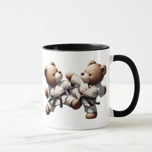 Karate-Kampf zwischen Bären. Tasse (Rechts)