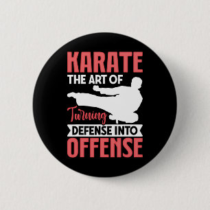 Karate Kämpfer Die Kunst aus der Verteidigung eine Button