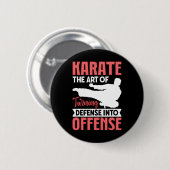 Karate Kämpfer Die Kunst aus der Verteidigung eine Button (Vorne & Hinten)