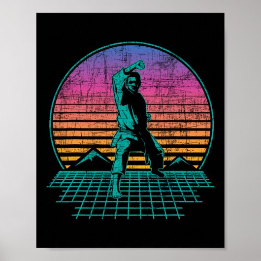 Karate-Kämpfer - Retro Karateka-Kampfsport Selbstv Poster (Vorne)
