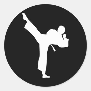 Karate Kämpfer  Runder Aufkleber
