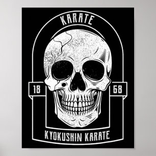 Karate-Kämpfer Skelett Japan Kampfsport Poster