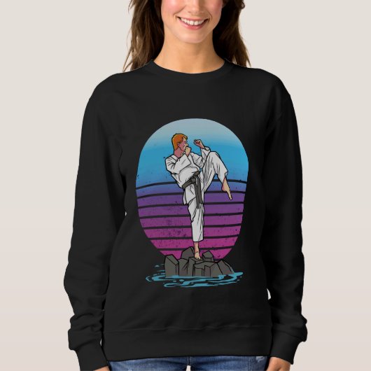 Karate-Kampfkunst kämpfen sportliche Selbstverteid Sweatshirt (Vorderseite)