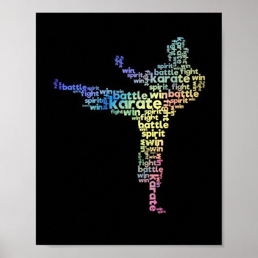 Karate-Kampfkünste Wort Cloud Okinawan japanisch Poster (Vorne)